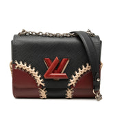ルイ ヴィトン エピ ツイストMM チェーン ショルダーバッグ M42449 ブラック ワインレッド レザー レディース LOUIS VUITTON 中古