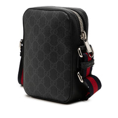 グッチ GGスプリーム シェリーライン 斜め掛け ショルダーバッグ 598103 ブラック PVC レザー レディース GUCCI 【中古】