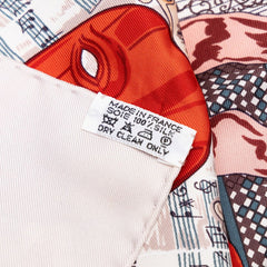 エルメス カレ90 Mon Ami Pierrot 私の友達ピエロ スカーフ 大判スカーフ レッド系 ホワイト系 シルク レディース HERMES 中古