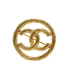 シャネル ココマーク ラウンド ブローチ ゴールド メッキ レディース CHANEL 【中古】