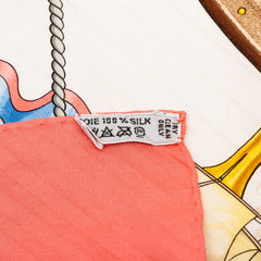 エルメス カレ90 VIVE LE VENT 風よ吹け スカーフ 大判スカーフ ピンク系 マルチカラー シルク レディース HERMES 中古
