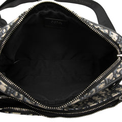 ディオール トロッター サドル 斜め掛け ショルダーバッグ ネイビー系 ブラック キャンバス レザー レディース Dior 中古