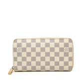ルイ ヴィトン ダミエ アズール ジッピー オーガナイザー 長財布 N60012 ホワイト PVC レザー レディース LOUIS VUITTON 【中古】
