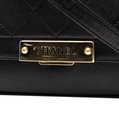 シャネル マトラッセ クリックラベル ハンドバッグ チェーン ショルダーバッグ ブラック レザー レディース CHANEL 【中古】