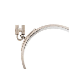 エルメス ケリー バングル シルバー グレー メタル レザー レディース HERMES 【中古】