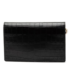バレンシアガ ショルダーバッグ チェーンウォレット 444168 ブラック レザー クロコ型押し レディース BALENCIAGA 【中古】