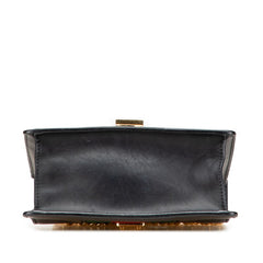 グッチ シルヴィ ミニ チェーン ショルダーバッグ 431666 ブラック レザー レディース GUCCI 【中古】