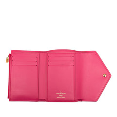 ルイ ヴィトン ナノグラム ポルトフォイユ ヴィクトリーヌ 二つ折り財布 M82234 ローズ カーフレザー レディース LOUIS VUITTON 【中古】