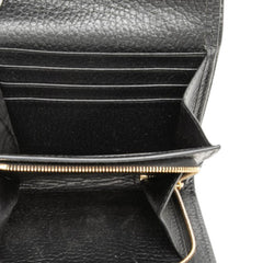 グッチ GGスプリーム GGマーモント GGロゴ L字ファスナー 二つ折り財布 598587 ベージュ ブラック PVC レザー レディース GUCCI 【中古】