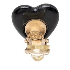 シャネル ココマーク ハート モチーフ イヤリング 06P ゴールド ベージュ ブラック メッキ フェイクパール レディース CHANEL 【中古】