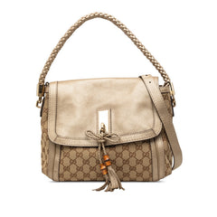 グッチ GGキャンバス ベラ ハンドバッグ ショルダーバッグ 2WAY 282301 ベージュ ゴールド キャンバス レザー レディース GUCCI 【中古】