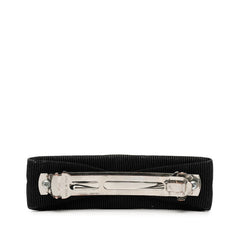 サルヴァトーレフェラガモ ヴァラリボン バレッタ ヘアアクセサリー ブラック シルバー キャンバス メタル レディース Salvatore Ferragamo 【中古】