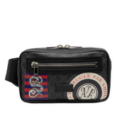 グッチ クーリエ ソフト GGスプリーム ボディバッグ ベルトバッグ ウエストバッグ 474293 ブラック マルチカラー PVC レザー メンズ GUCCI 【中古】