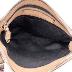 ロエベ アナグラム タッセル 斜め掛け ショルダーバッグ ベージュ PVC レザー レディース LOEWE 中古