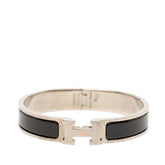 エルメス クリックH PM バングル ブレスレット シルバー ブラック メタル レディース HERMES 【中古】