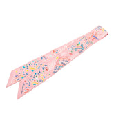 エルメス ツイリー ISOLA DI PRIMAVERA 春の島 スカーフ ピンク シルク レディース HERMES 【中古】