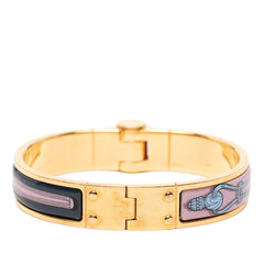エルメス シャルニエールPM バングル ゴールド マルチカラー メッキ レディース HERMES 【中古】