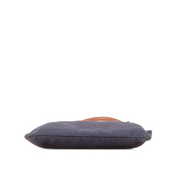 エルメス サックアリーヌMM ショルダーバッグ ネイビー ブラウン レッド コットン レザー レディース HERMES 【中古】