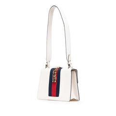 グッチ シルヴィ エンブロイダリー ハンドバッグ ショルダーバッグ 2WAY 421882 ホワイト レザー レディース GUCCI 【中古】