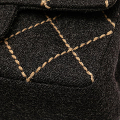 シャネル ワイルドステッチ ミニマトラッセ チェーン ショルダーバッグ グレー ウール レディース CHANEL 【中古】