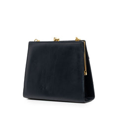 サルヴァトーレフェラガモ ヴァラ 斜め掛け チェーン ショルダーバッグ 223054 ネイビー レザー レディース Salvatore Ferragamo 中古