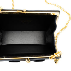 サルヴァトーレフェラガモ ヴァラ 斜め掛け チェーン ショルダーバッグ 223054 ネイビー レザー レディース Salvatore Ferragamo 中古