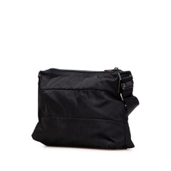 プラダ 三角ロゴプレート 斜め掛け ショルダーバッグ ブラック ナイロン レザー レディース PRADA 【中古】