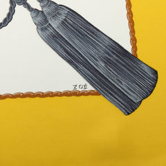 エルメス カレ90 SAMOURAI サムライ スカーフ イエロー マルチカラー シルク レディース HERMES 中古