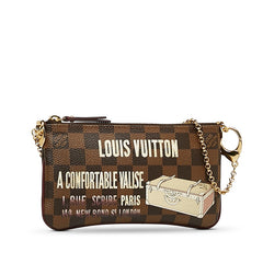 ルイ ヴィトン ポシェット ミラ MM チェーン アクセサリーポーチ N63091 ブラウン PVC レザー レディース LOUIS VUITTON 中古