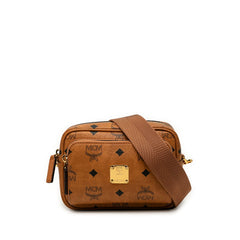 エム シー エム ヴィセトス ロゴグラム ショルダーバッグ ブラウン PVC レザー レディース MCM 【中古】
