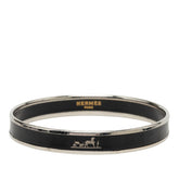 エルメス エマイユPM カレーシュ バングル ブラック シルバー メタル レディース HERMES 中古