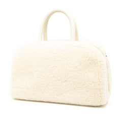 シャネル ココマーク ハンドバッグ ショルダーバッグ 2WAY ホワイト ボア レザー レディース CHANEL 【中古】