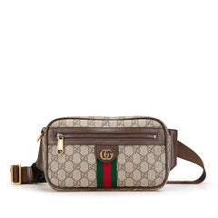 グッチ GGスプリーム オフィディア ベルトバッグ ボディバッグ 574796 ベージュ ブラウン PVC レザー レディース GUCCI 【中古】
