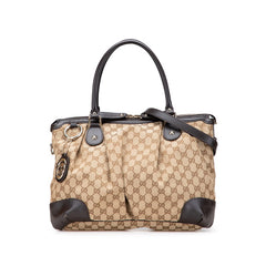 グッチ GGキャンバス スーキー トートバッグ ショルダーバッグ 2WAY 285730 ベージュ ブラウン キャンバス レザー レディース GUCCI 【中古】