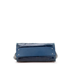 シャネル ドーヴィルMM トートバッグ ショルダーバッグ A93257 ブルー ラムスキン レディース CHANEL 【中古】