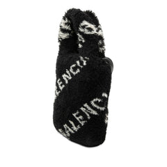 バレンシアガ エブリデイ ハンドバッグ ショルダーバッグ 2WAY 596564 ブラック フェイクファー レザー レディース BALENCIAGA 【中古】