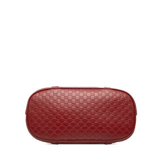 グッチ マイクログッチシマ ハンドバッグ ショルダーバッグ 2WAY 449654 レッド レザー レディース GUCCI 【中古】