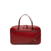 ディオール CDロゴ ハンドバッグ レッド レザー エナメル レディース Dior 【中古】