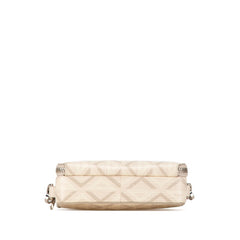 ディオール CDダイヤモンド 斜め掛け ショルダーバッグ ホワイト ベージュ PVC レザー レディース Dior 【中古】