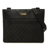 グッチ GGキャンバス 斜め掛け ショルダーバッグ 019 0354 ブラック キャンバス レザー レディース GUCCI 中古