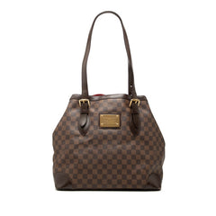 ルイ ヴィトン ダミエ ハムステッド GM ショルダーバッグ N51203 ブラウン PVC レザー レディース LOUIS VUITTON 【中古】