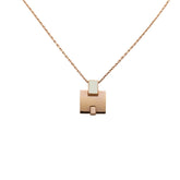 エルメス アイリーン ペンダントネックレス ピンクゴールド ホワイト メッキ レディース HERMES 【中古】