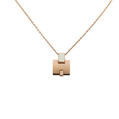 エルメス アイリーン ペンダントネックレス ピンクゴールド ホワイト メッキ レディース HERMES 【中古】