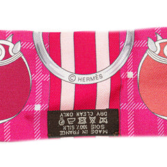 エルメス ツイリー Panoplie Equestre 乗馬の装具一式 スカーフ ピンク マルチカラー シルク レディース HERMES 【中古】