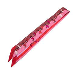 エルメス ツイリー Rocabar ロカバール ボーダー 馬 スカーフ ピンク レッド シルク レディース HERMES 【中古】