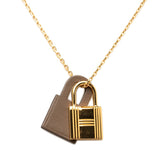 エルメス オーケリーPM ペンダント ネックレス ゴールド エトゥープ グレー メッキ スイフト レディース HERMES 【中古】