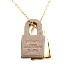 エルメス オーケリーPM ペンダント ネックレス ゴールド エトゥープ グレー メッキ スイフト レディース HERMES 【中古】