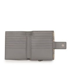 グッチ GGスプリーム インターロッキングG Wホック 二つ折り財布 チャーム付き 212105 ベージュ PVC レディース GUCCI 【中古】