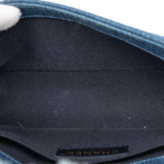 シャネル ボーイシャネル パッチワーク チェーン ショルダーバッグ ブルー ゴールド デニム レディース CHANEL 【中古】