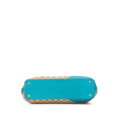 グッチ GGキャンバス ホースビット トートバッグ 137385 ベージュ ブルー キャンバス レザー レディース GUCCI 【中古】